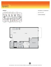 1x1 Building B & C C-212 floor plan
